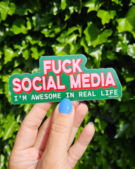 Vinyylitarra - Fuck Social Media I am awesome in real life - Lempi Lifestyle
