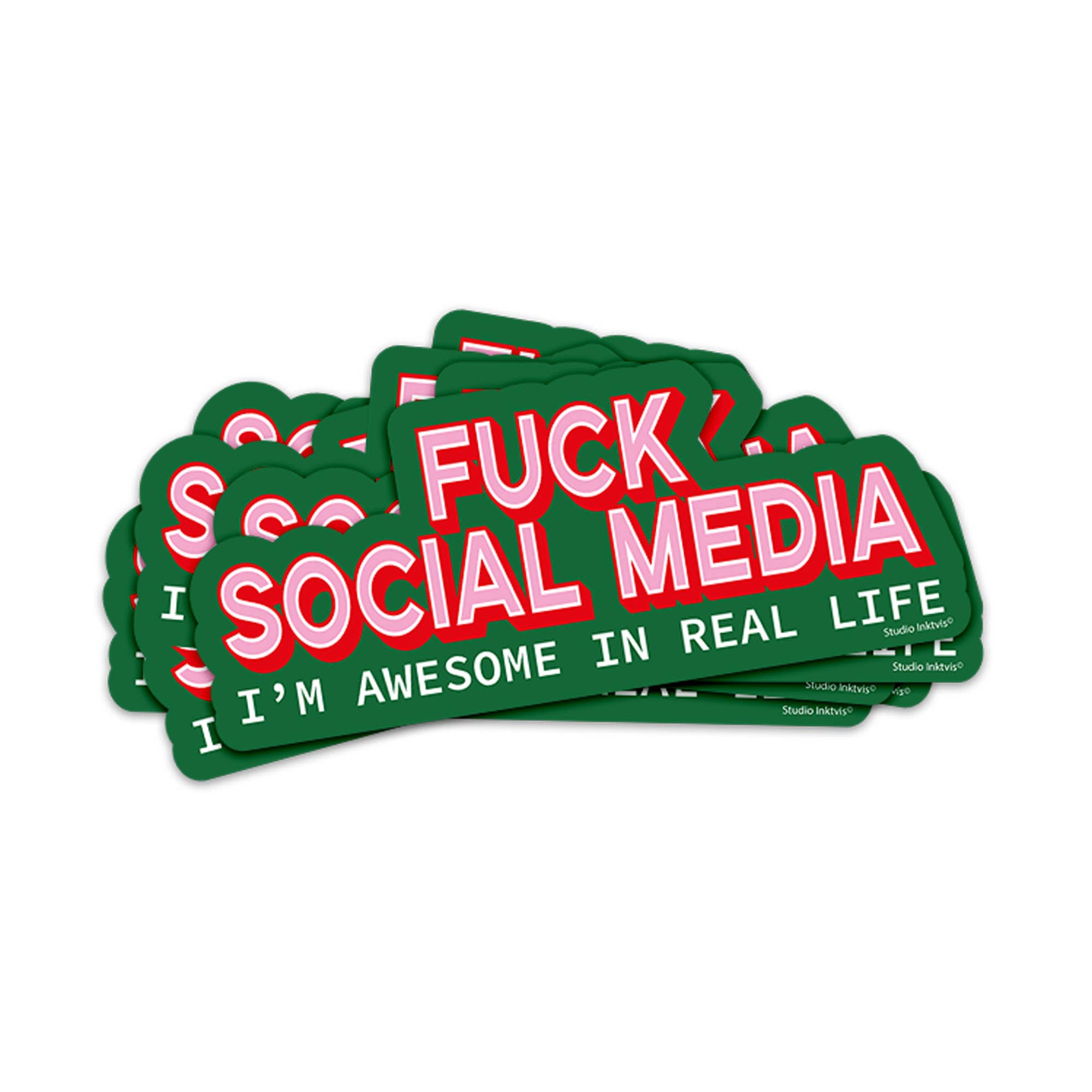Vinyylitarra - Fuck Social Media I am awesome in real life - Lempi Lifestyle