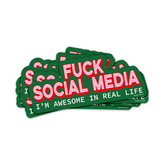 Vinyylitarra - Fuck Social Media I am awesome in real life - Lempi Lifestyle