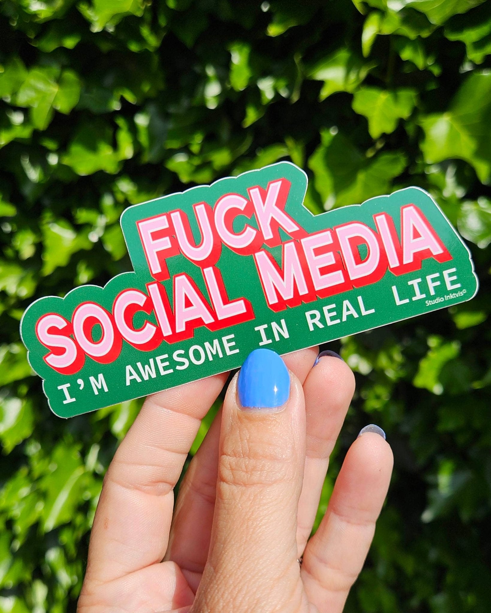 Vinyylitarra - Fuck Social Media I am awesome in real life - Lempi Lifestyle