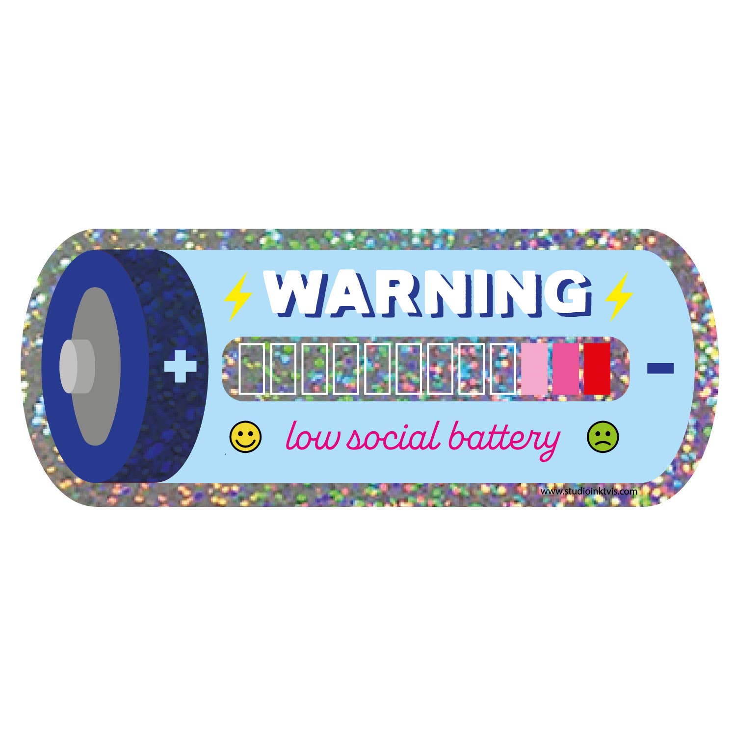 Vinyylitarra Glitter - Low social battery - Lempi Lifestyle