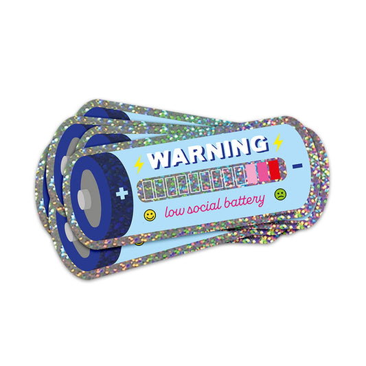 Vinyylitarra Glitter - Low social battery - Lempi Lifestyle