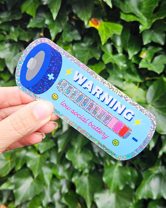 Vinyylitarra Glitter - Low social battery - Lempi Lifestyle