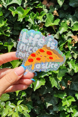 Vinyylitarra glitter pizza, Life is nice eat a slice - Lempi Lifestyle