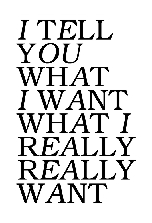 Vinyylitarra - I tell you what I want - Lempi Lifestyle