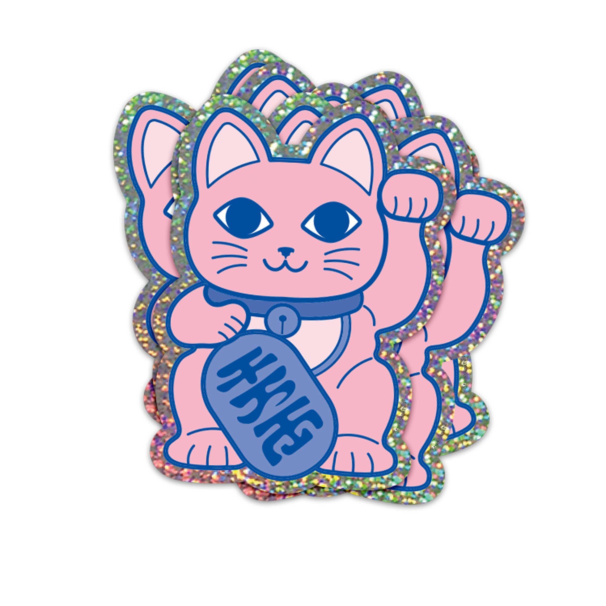 Vinyylitarra kissa , Glitter Maneki Neko Lucky Cat - Lempi Lifestyle
