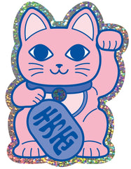 Vinyylitarra kissa , Glitter Maneki Neko Lucky Cat - Lempi Lifestyle