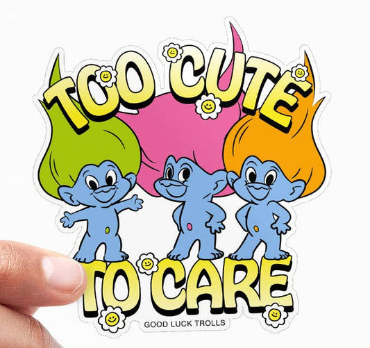 Vinyylitarra Trolli - Too Cute To Care Sticker - Lempi Lifestyle