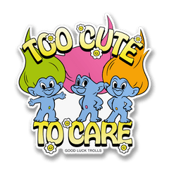 Vinyylitarra Trolli - Too Cute To Care Sticker - Lempi Lifestyle